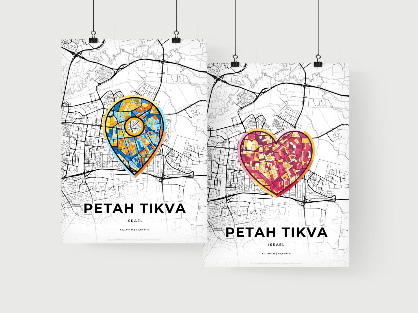 Petah Tikva Israel art print for couples