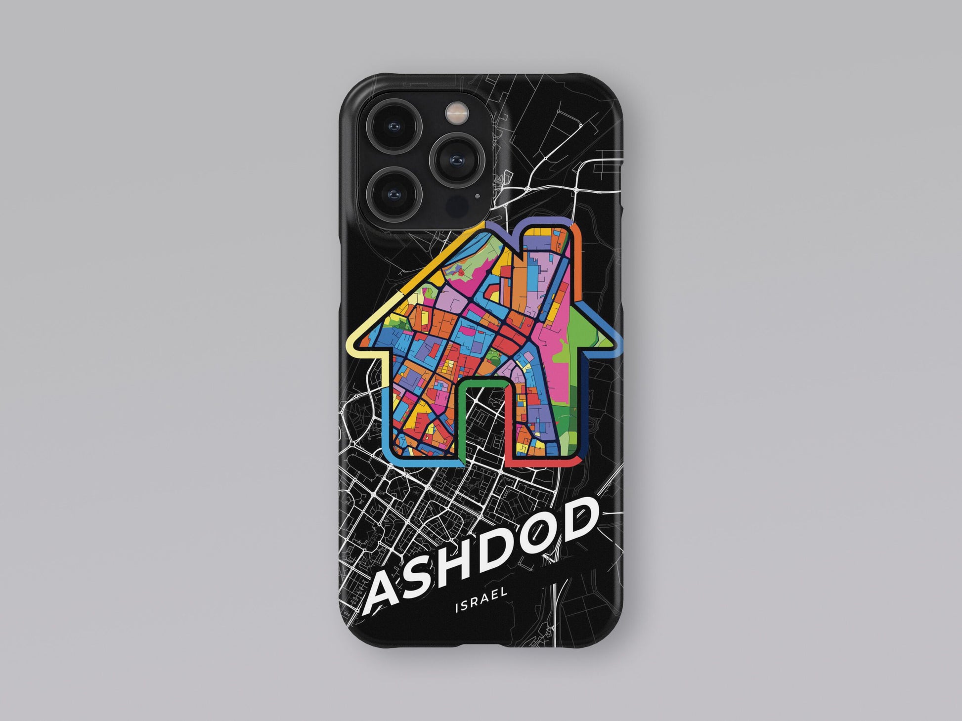 Ashdod Israel slim phone case with colorful icon. Birthday, wedding or housewarming gift. Couple match cases. 3