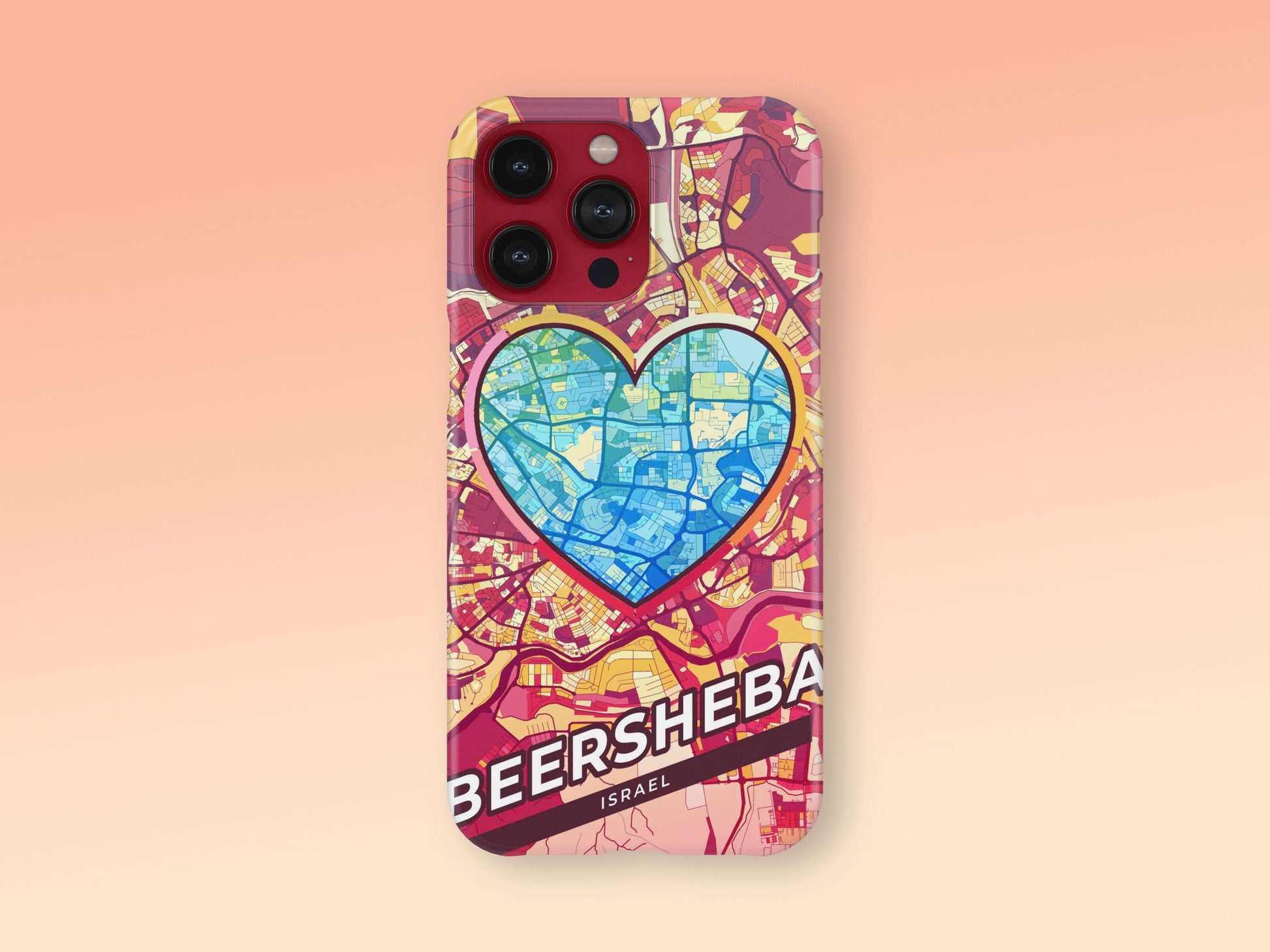 Beersheba Israel slim phone case with colorful icon. Birthday, wedding or housewarming gift. Couple match cases. 2