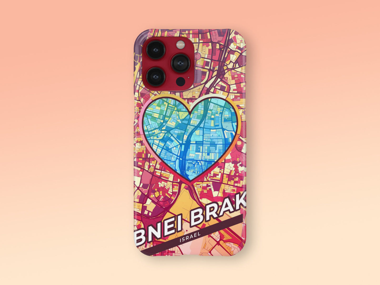 Bnei Brak Israel slim phone case with colorful icon. Birthday, wedding or housewarming gift. Couple match cases. 2