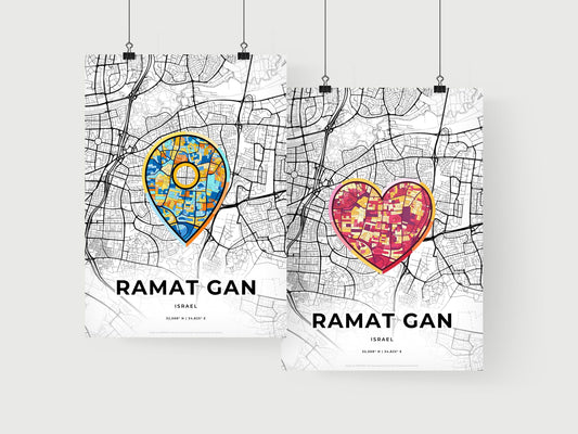 Ramat Gan Israel art print for couples