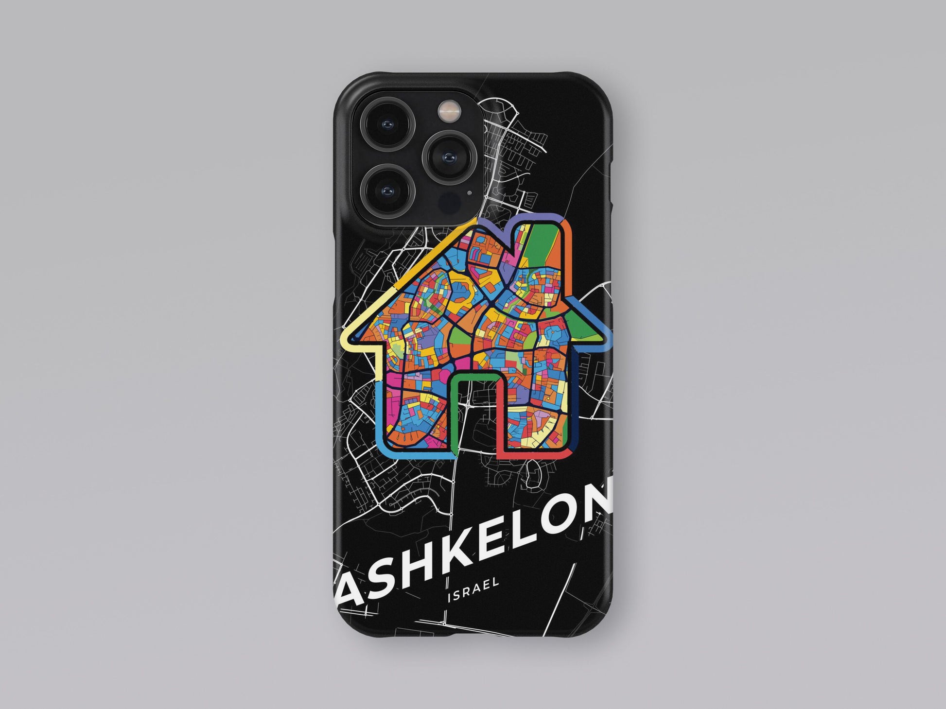 Ashkelon Israel slim phone case with colorful icon. Birthday, wedding or housewarming gift. Couple match cases. 3