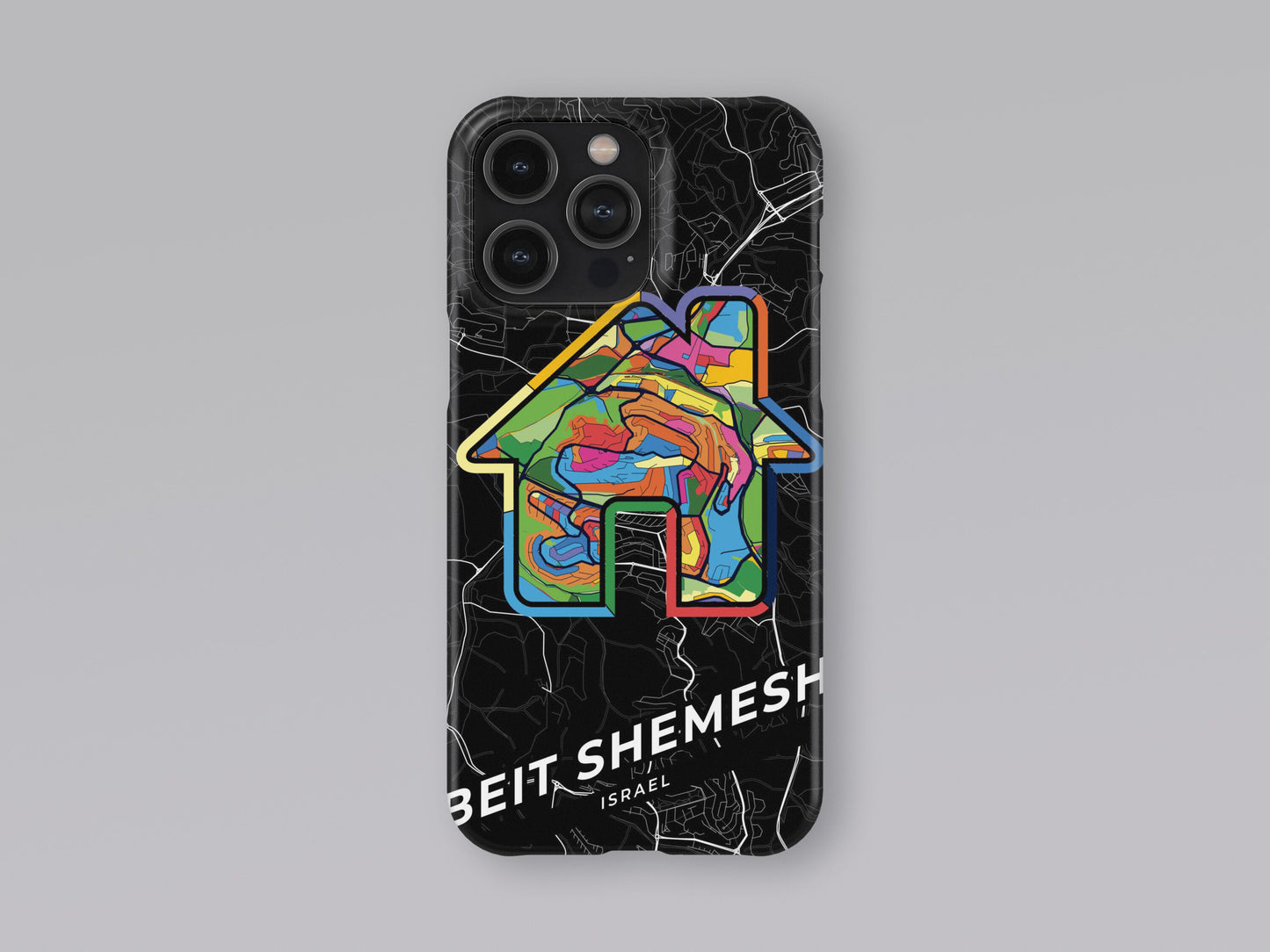 Beit Shemesh Israel slim phone case with colorful icon. Birthday, wedding or housewarming gift. Couple match cases. 3