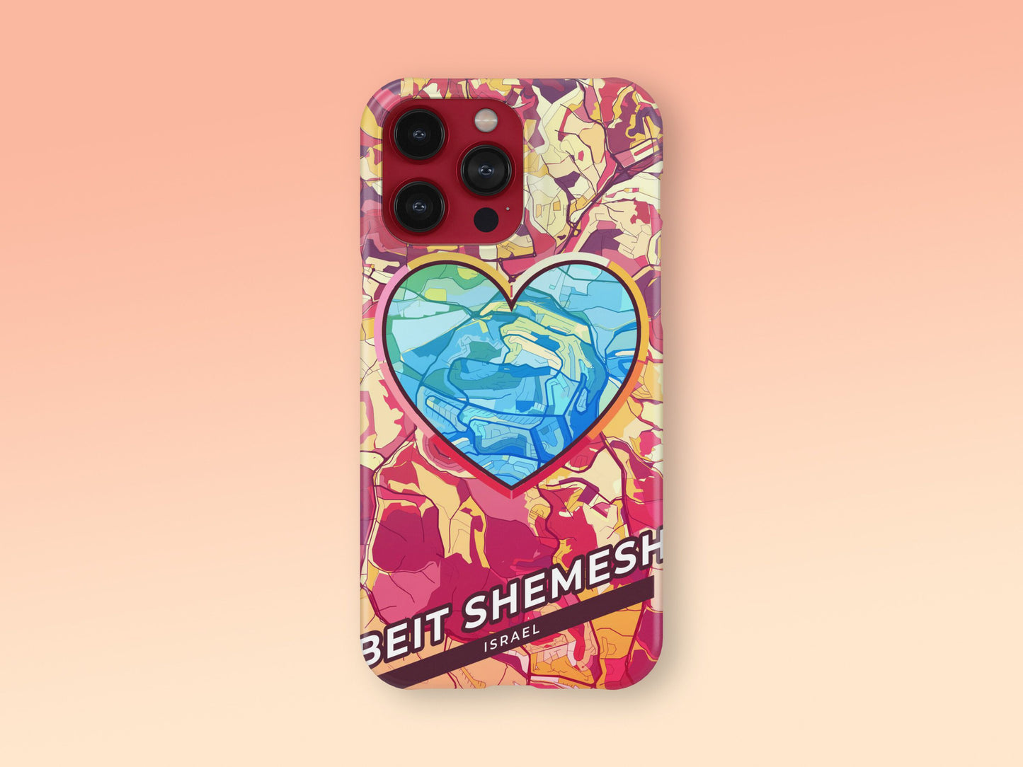 Beit Shemesh Israel slim phone case with colorful icon. Birthday, wedding or housewarming gift. Couple match cases. 2