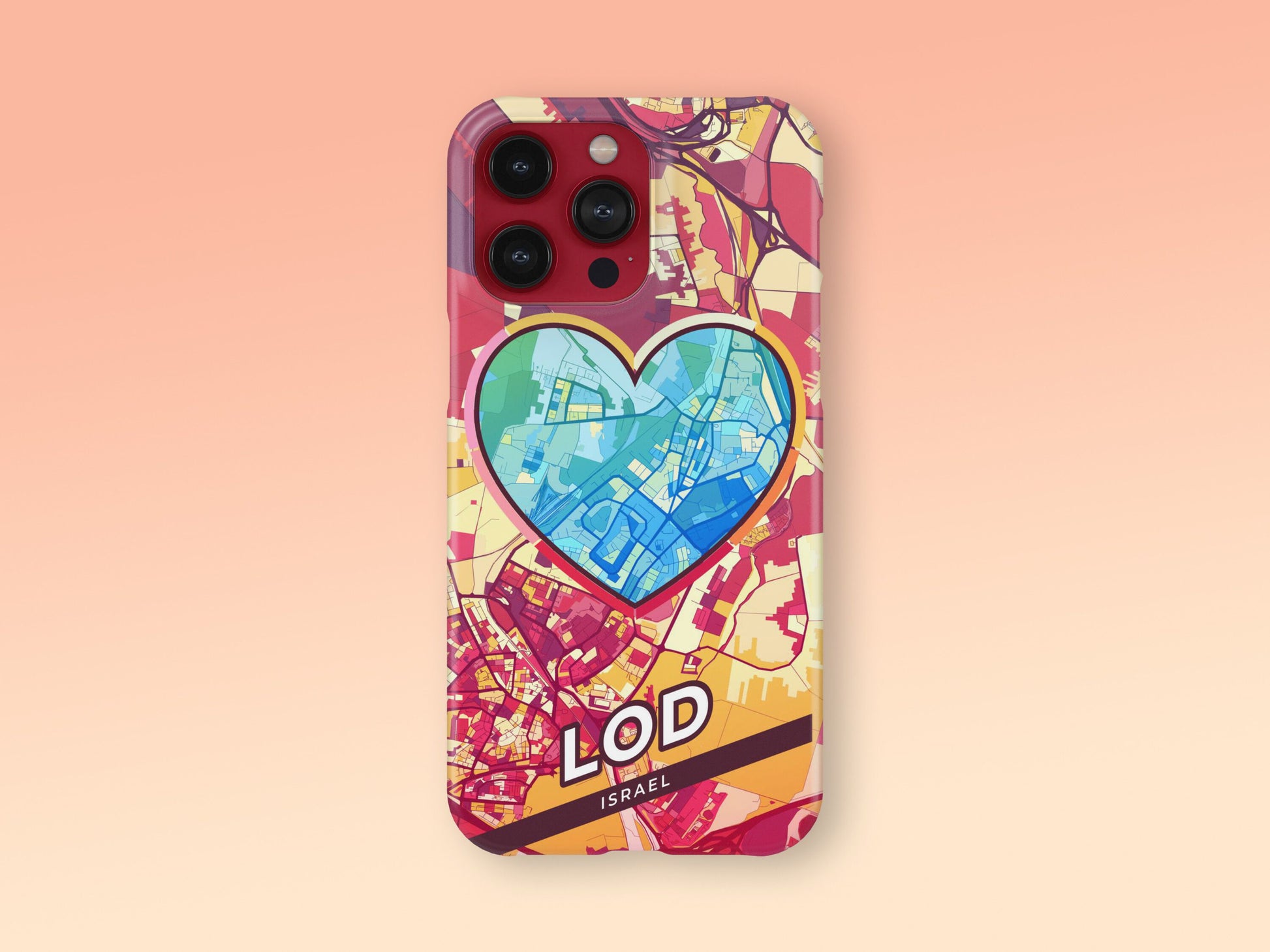 Lod Israel slim phone case with colorful icon. Birthday, wedding or housewarming gift. Couple match cases. 2