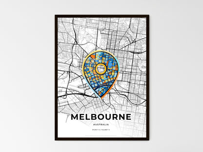 MELBOURNE AUSTRALIA minimal art map with a colorful icon. Style 1