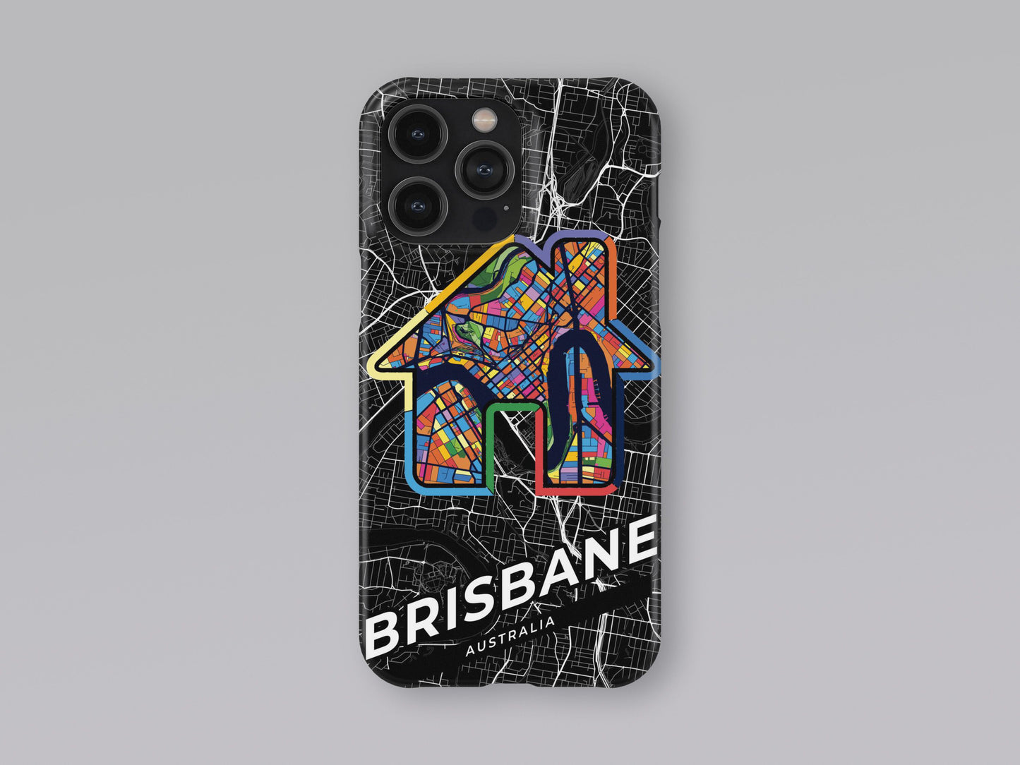 Brisbane Australia slim phone case with colorful icon. Birthday, wedding or housewarming gift. Couple match cases. 3