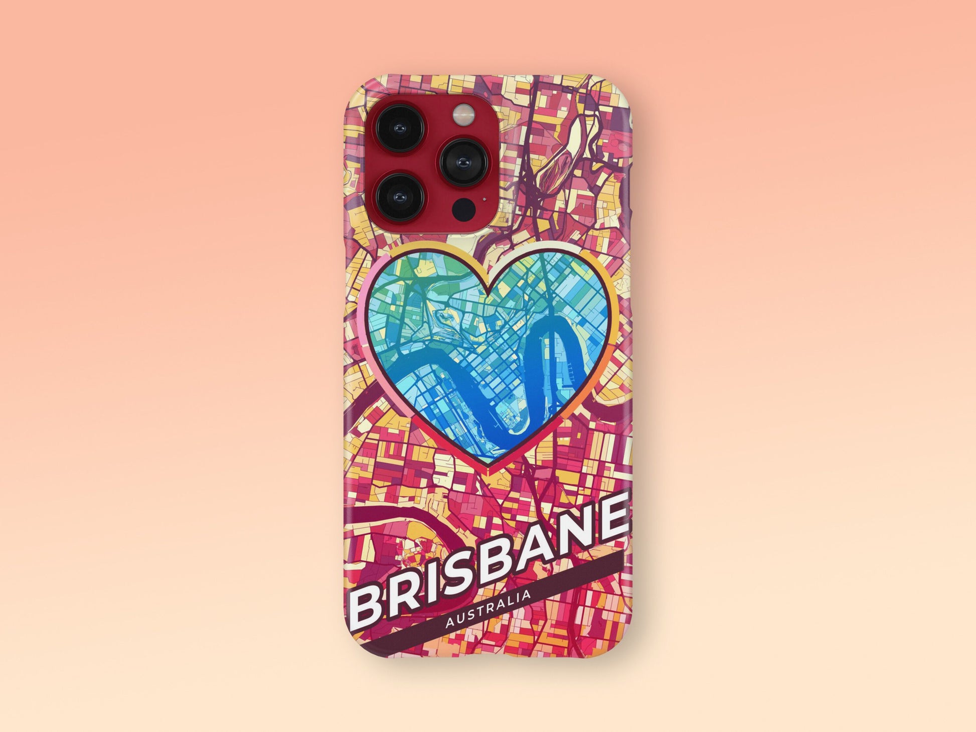Brisbane Australia slim phone case with colorful icon. Birthday, wedding or housewarming gift. Couple match cases. 2