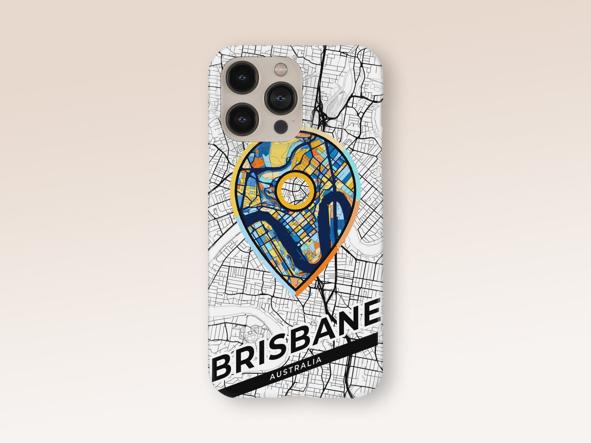 Brisbane Australia slim phone case with colorful icon. Birthday, wedding or housewarming gift. Couple match cases. 1