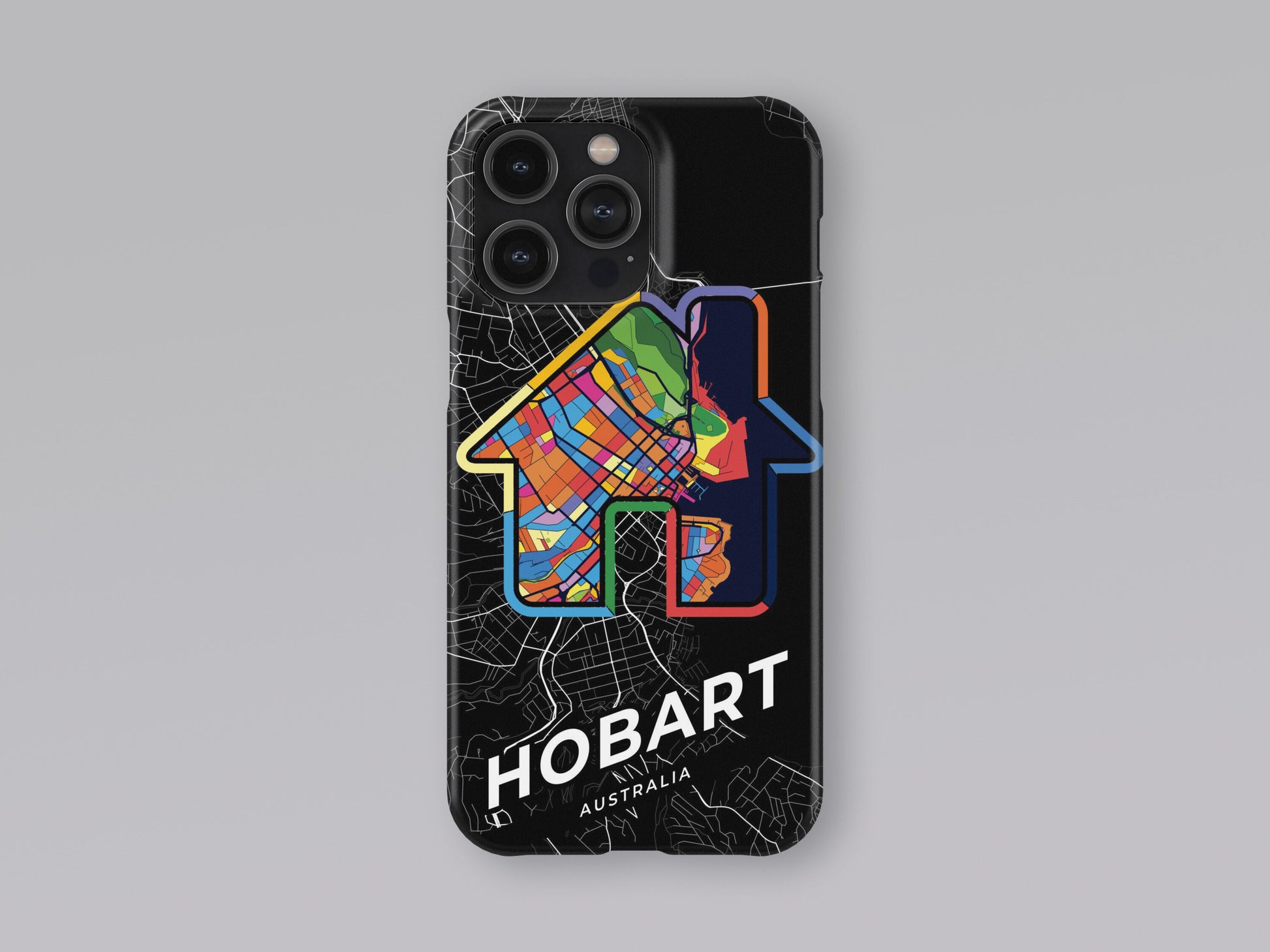 Hobart Australia slim phone case with colorful icon. Birthday, wedding or housewarming gift. Couple match cases. 3