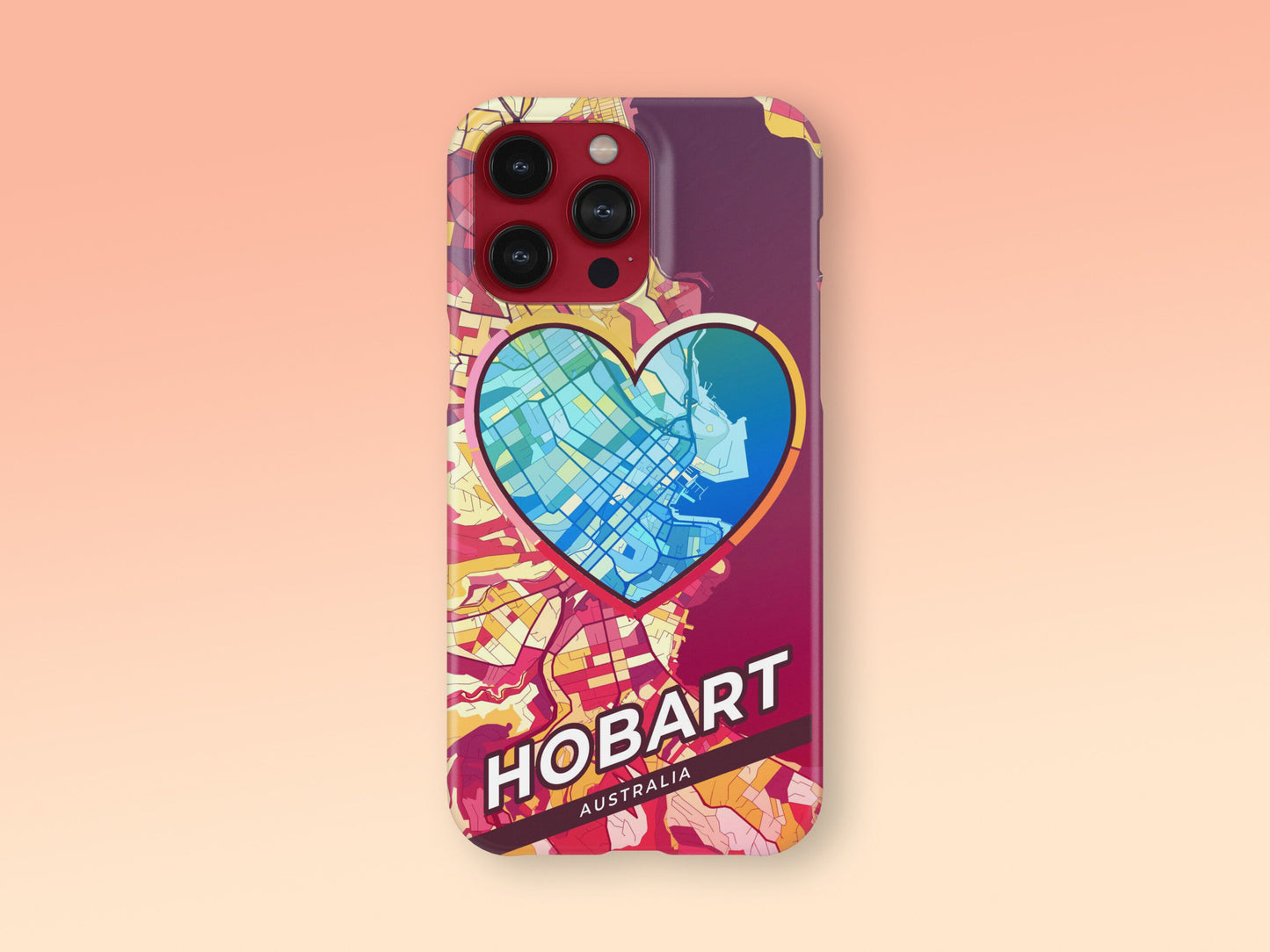 Hobart Australia slim phone case with colorful icon. Birthday, wedding or housewarming gift. Couple match cases. 2