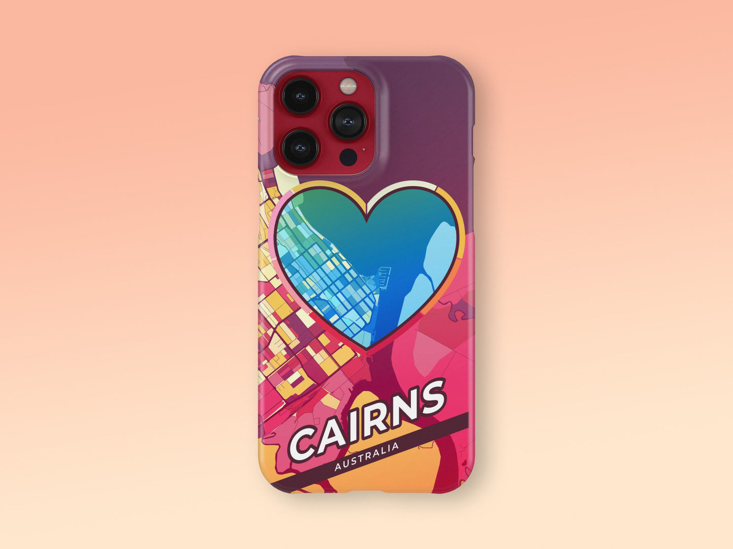 Cairns Australia slim phone case with colorful icon. Birthday, wedding or housewarming gift. Couple match cases. 2