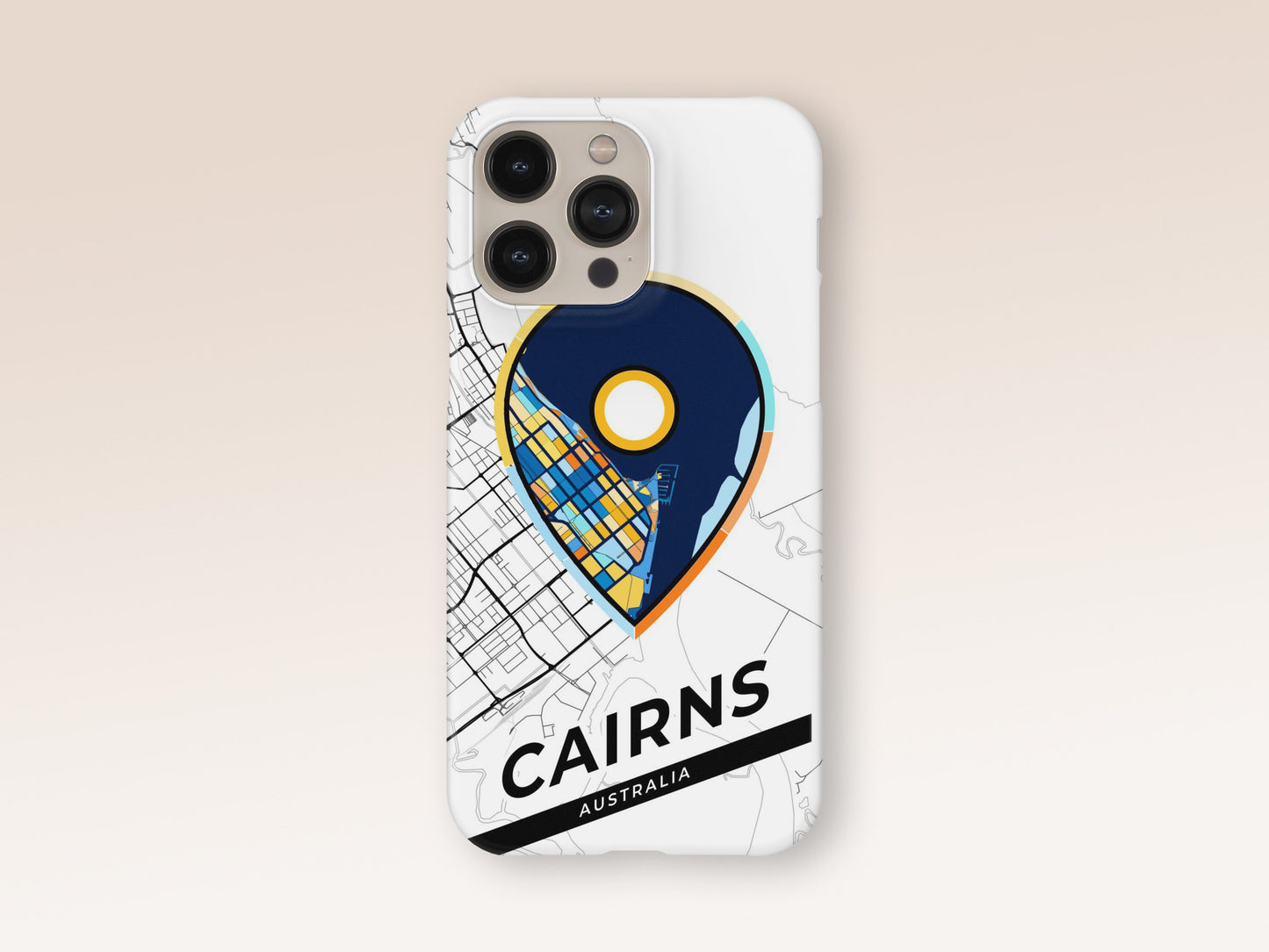 Cairns Australia slim phone case with colorful icon. Birthday, wedding or housewarming gift. Couple match cases. 1