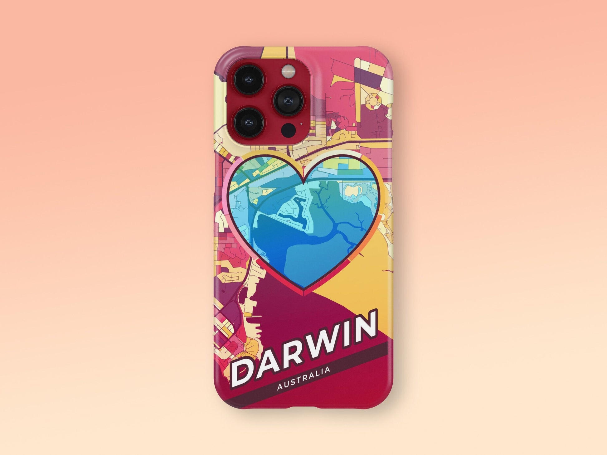 Darwin Australia slim phone case with colorful icon. Birthday, wedding or housewarming gift. Couple match cases. 2