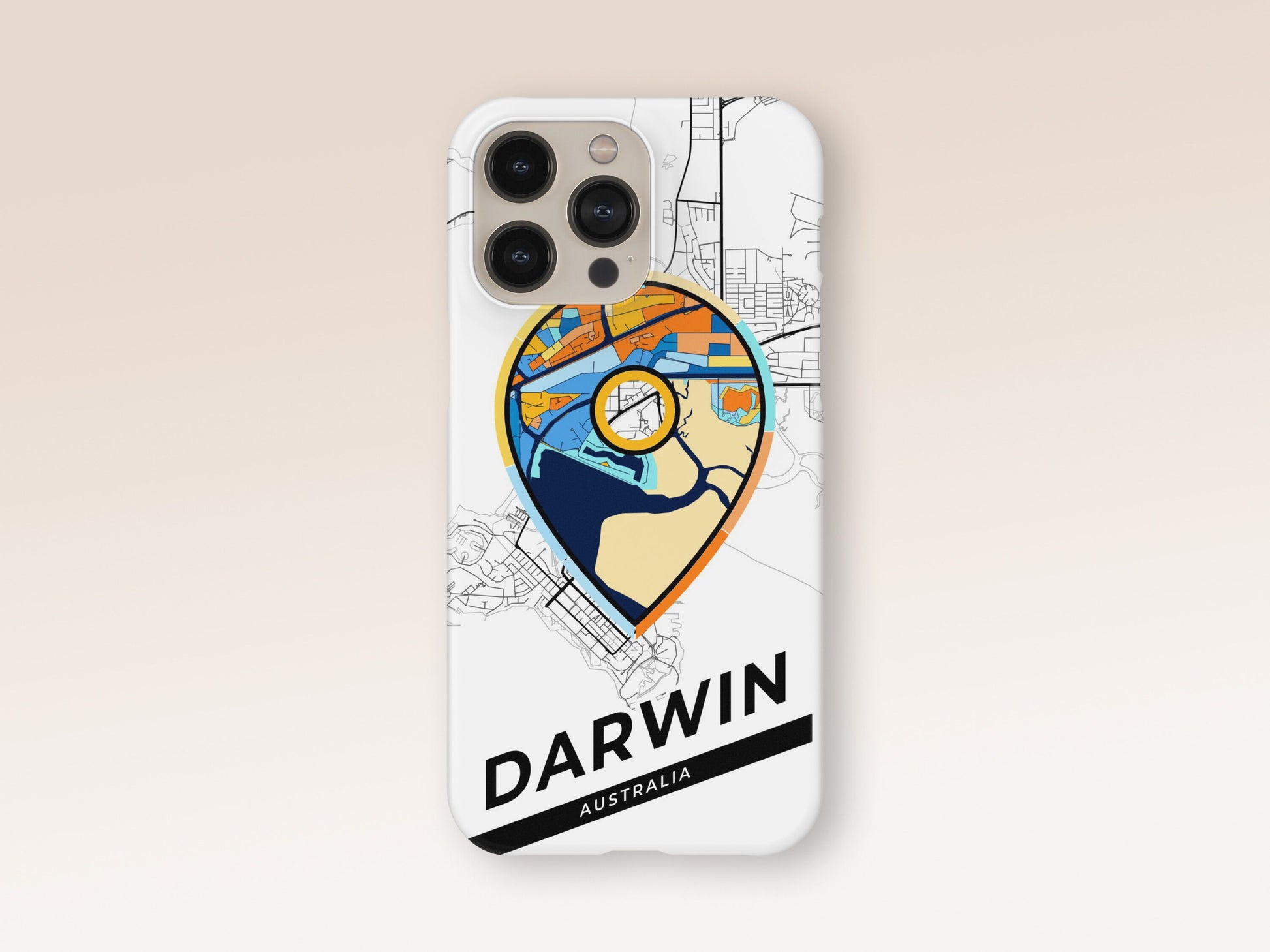 Darwin Australia slim phone case with colorful icon. Birthday, wedding or housewarming gift. Couple match cases. 1