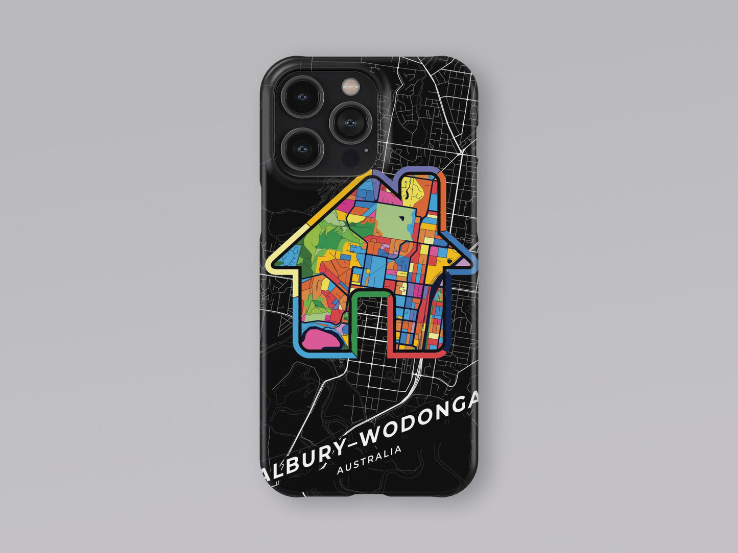 Albury–Wodonga Australia slim phone case with colorful icon. Birthday, wedding or housewarming gift. Couple match cases. 3