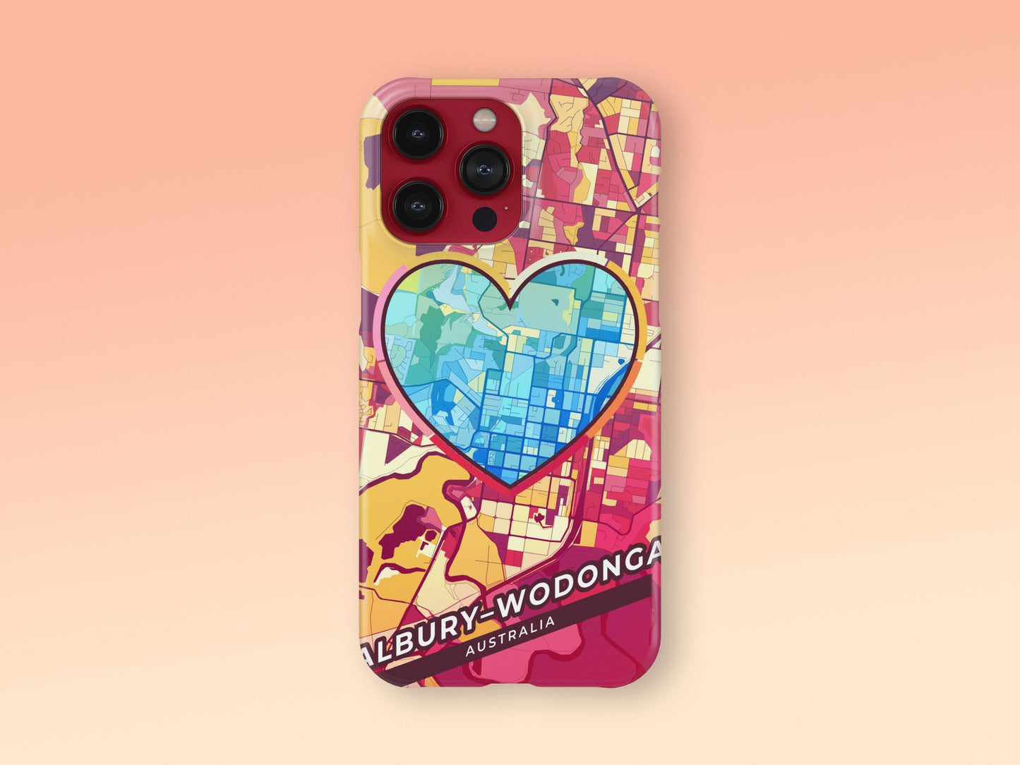 Albury–Wodonga Australia slim phone case with colorful icon. Birthday, wedding or housewarming gift. Couple match cases. 2