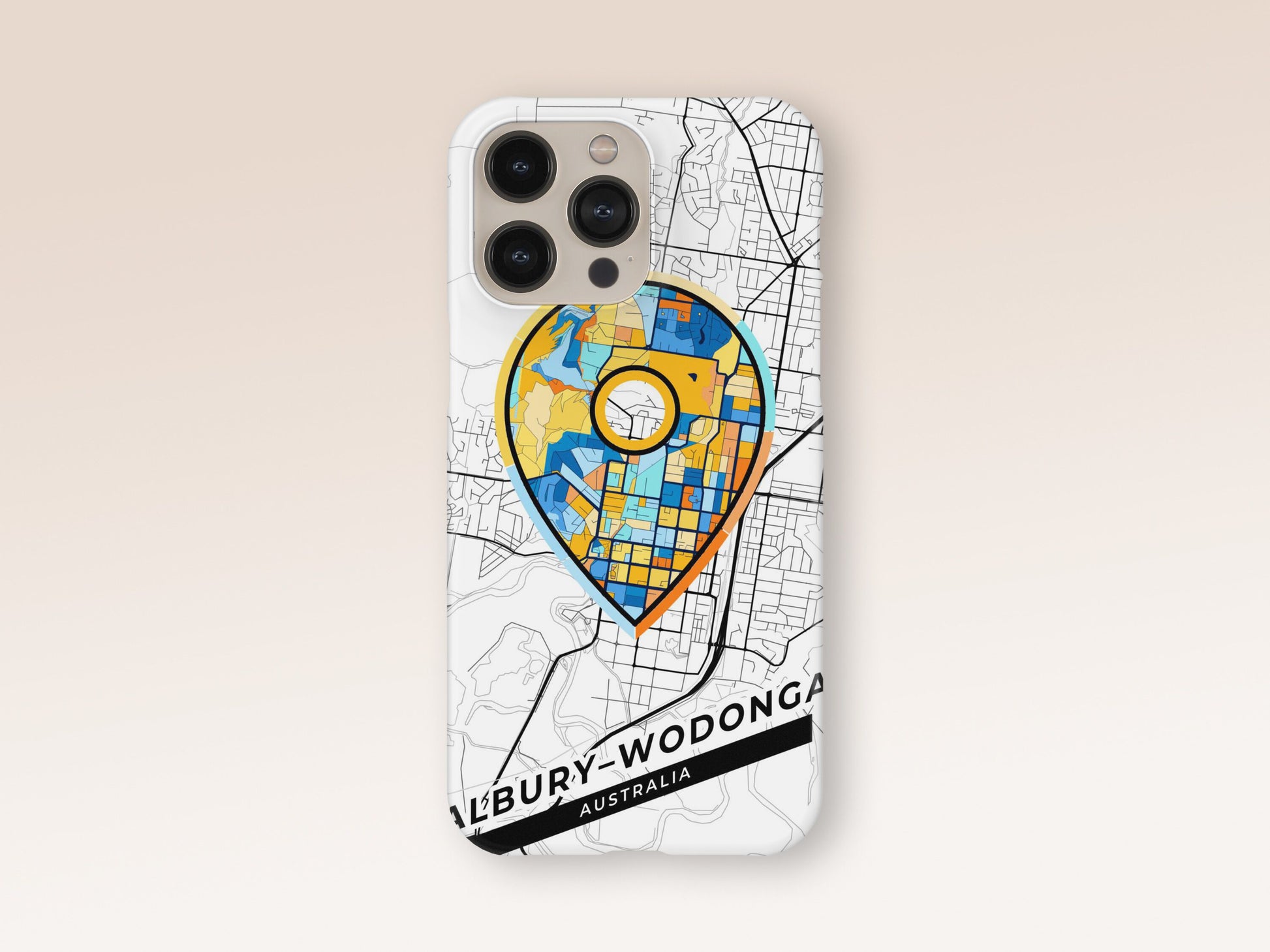 Albury–Wodonga Australia slim phone case with colorful icon. Birthday, wedding or housewarming gift. Couple match cases. 1