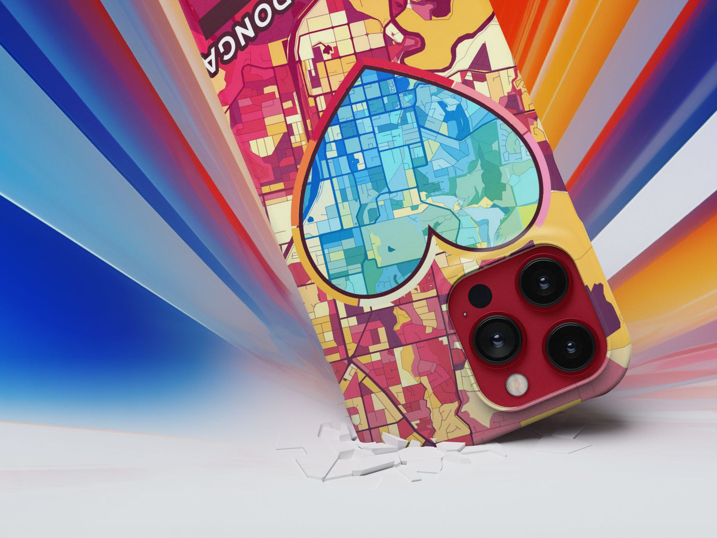 Albury–Wodonga Australia slim phone case with colorful icon. Birthday, wedding or housewarming gift. Couple match cases.