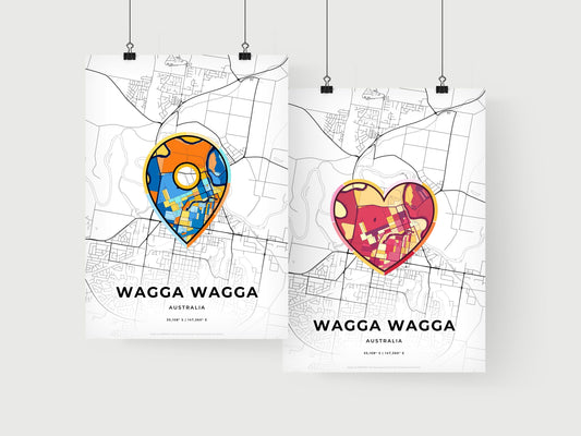 Wagga Wagga Australia art print for couples