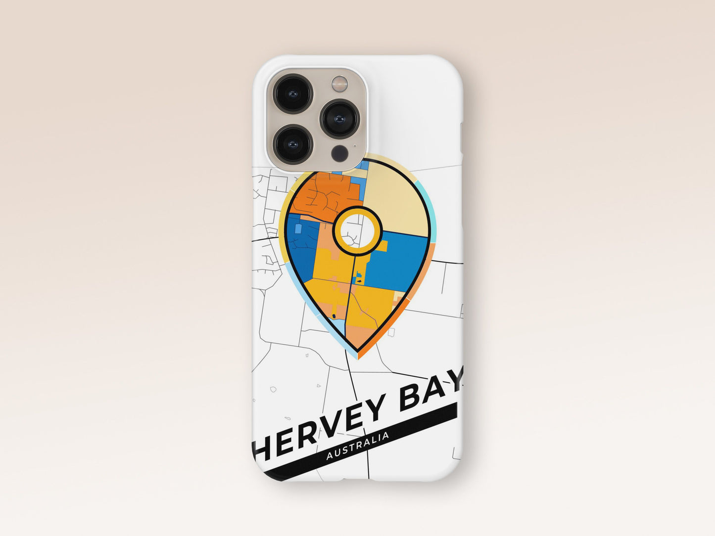 Hervey Bay Australia slim phone case with colorful icon. Birthday, wedding or housewarming gift. Couple match cases. 1