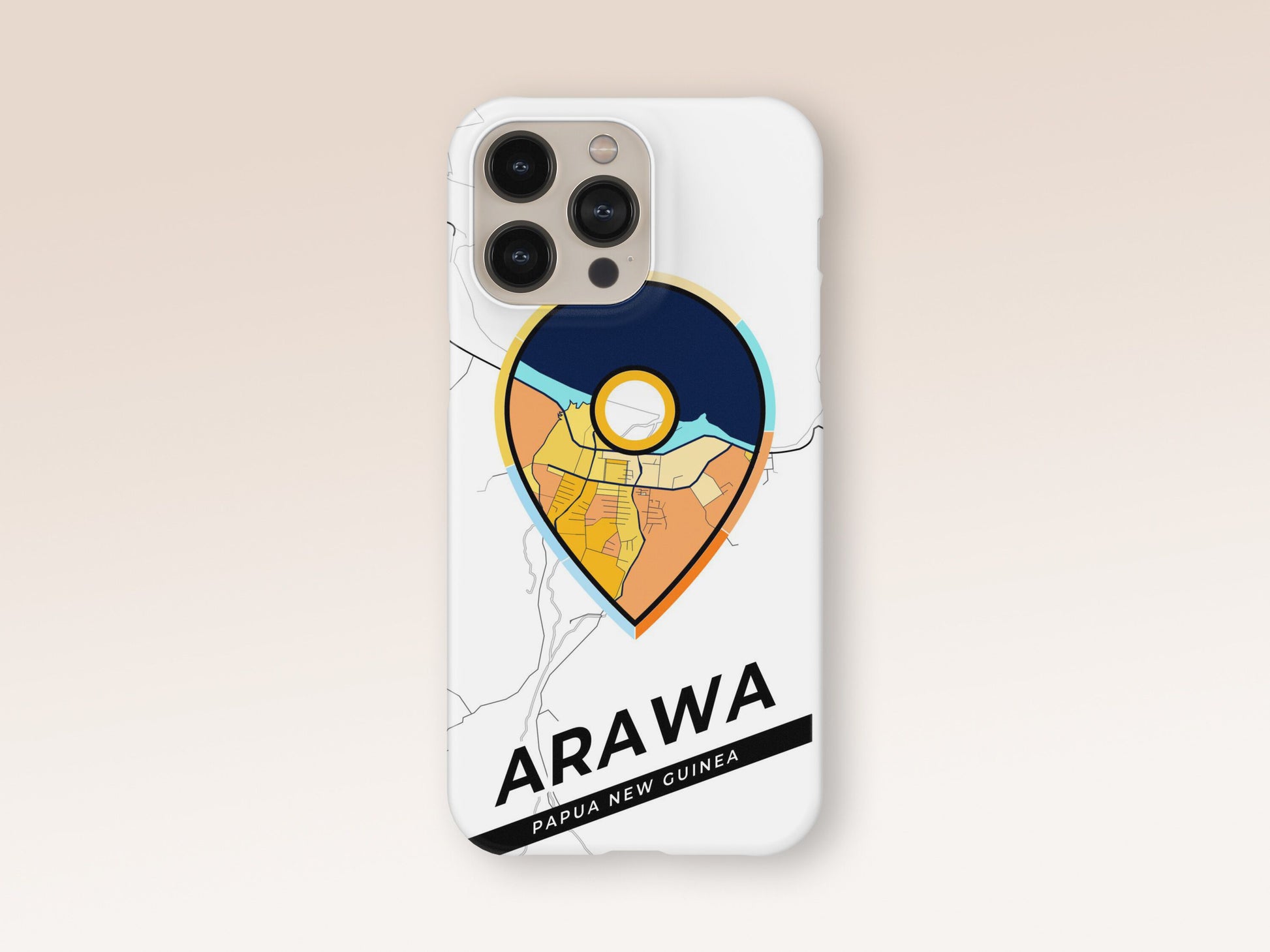 Arawa Papua New Guinea slim phone case with colorful icon. Birthday, wedding or housewarming gift. Couple match cases. 1