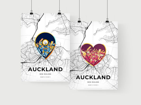 Auckland New Zealand art print for couples