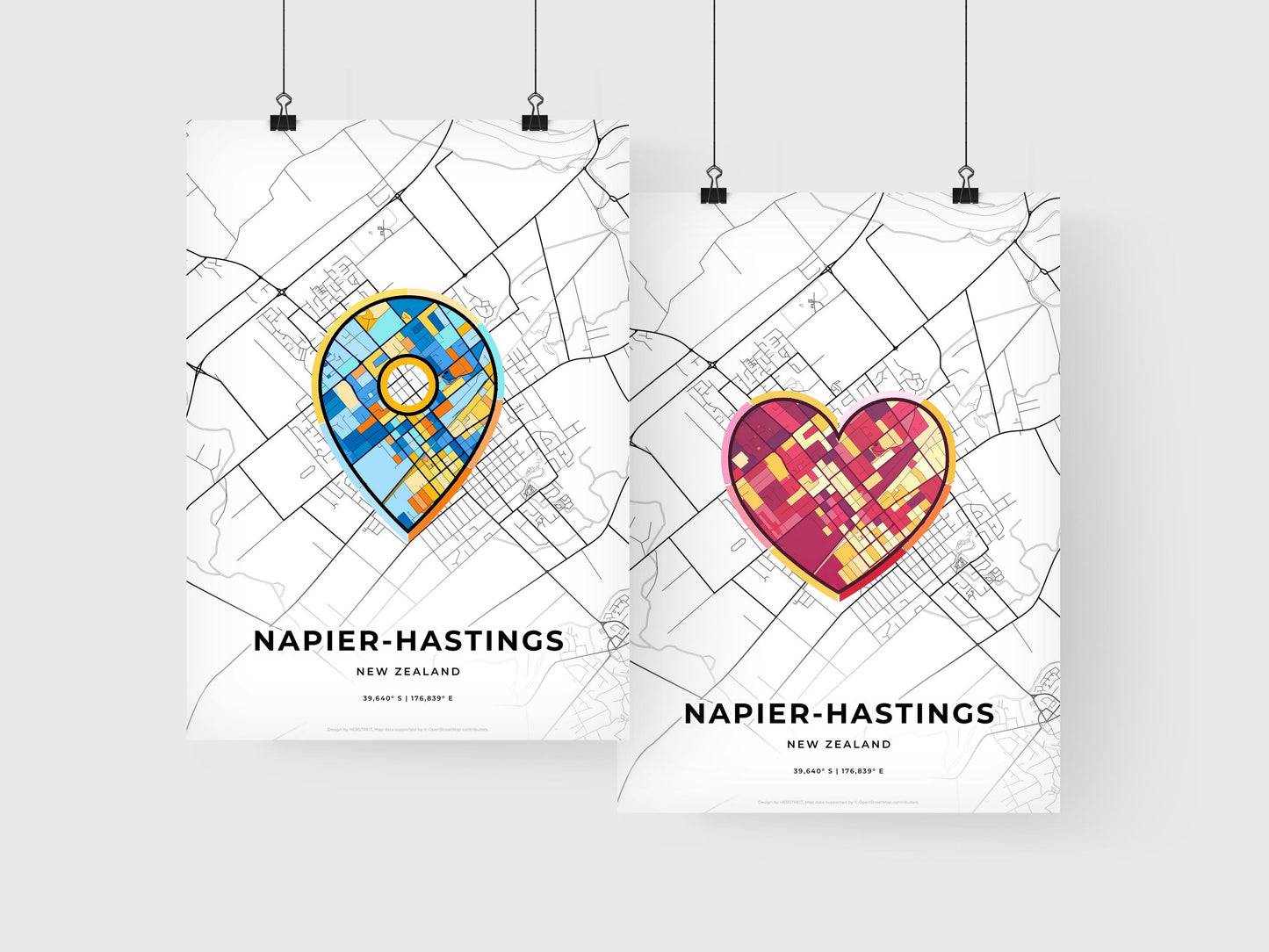 Napier-Hastings New Zealand art print for couples