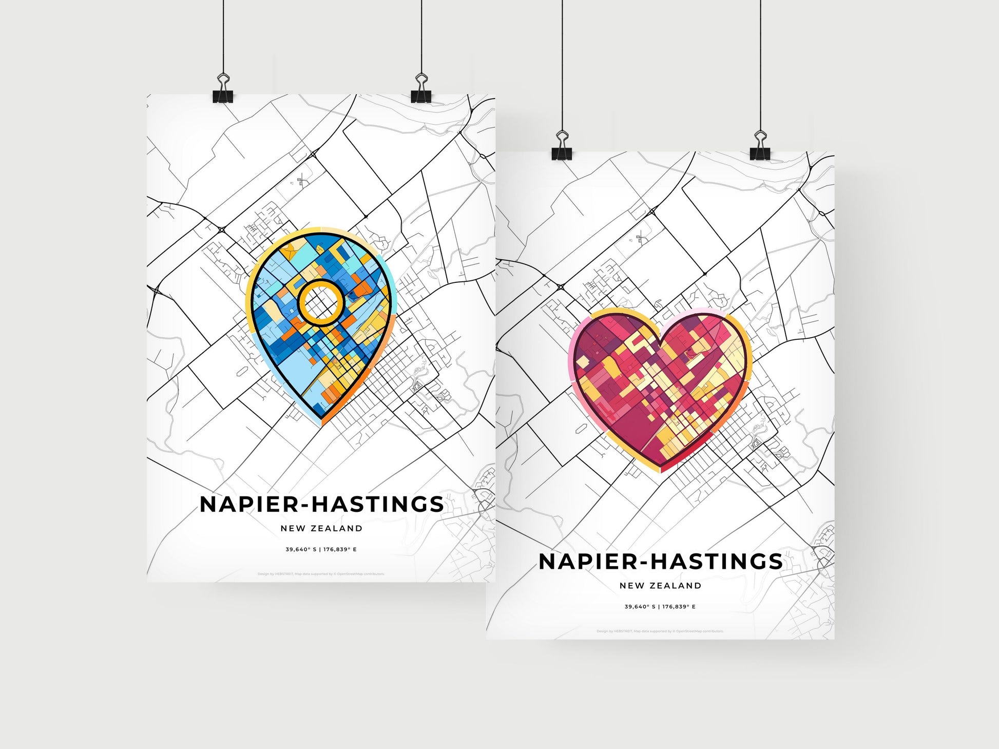Napier-Hastings New Zealand art print for couples