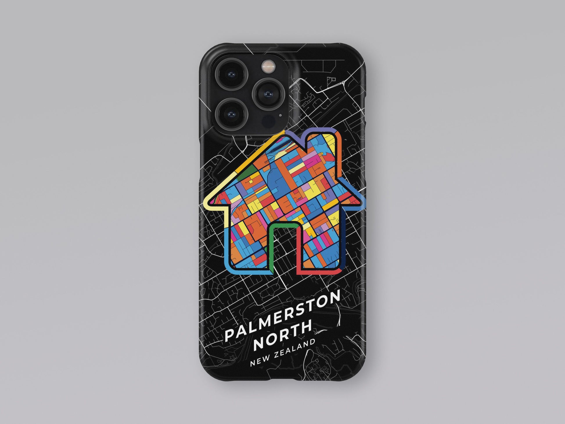 Palmerston North New Zealand slim phone case with colorful icon. Birthday, wedding or housewarming gift. Couple match cases. 3