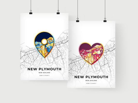 New Plymouth New Zealand art print for couples