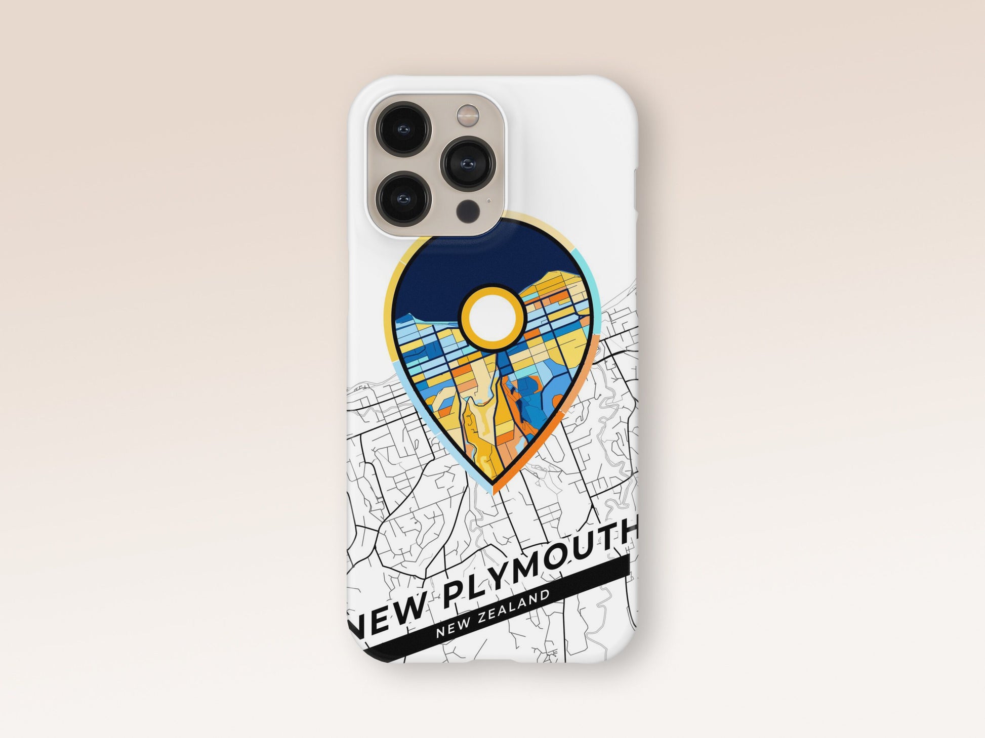 New Plymouth New Zealand slim phone case with colorful icon 1