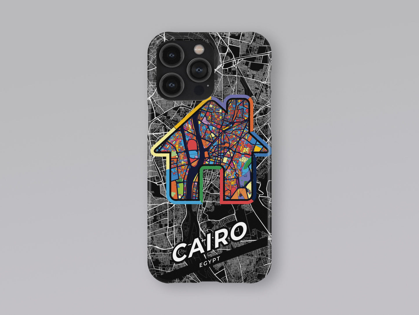 Cairo Egypt slim phone case with colorful icon. Birthday, wedding or housewarming gift. Couple match cases. 3