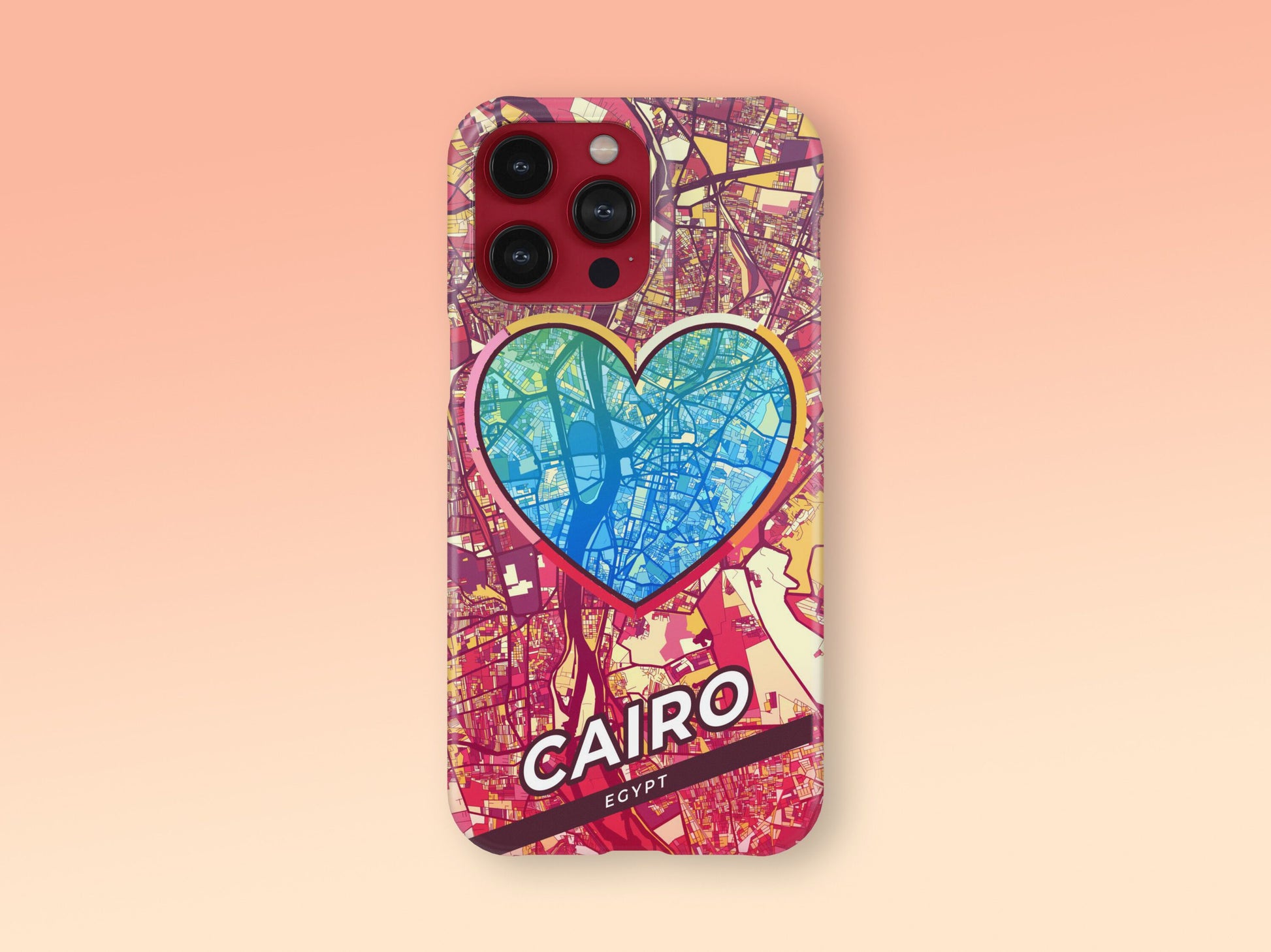 Cairo Egypt slim phone case with colorful icon. Birthday, wedding or housewarming gift. Couple match cases. 2
