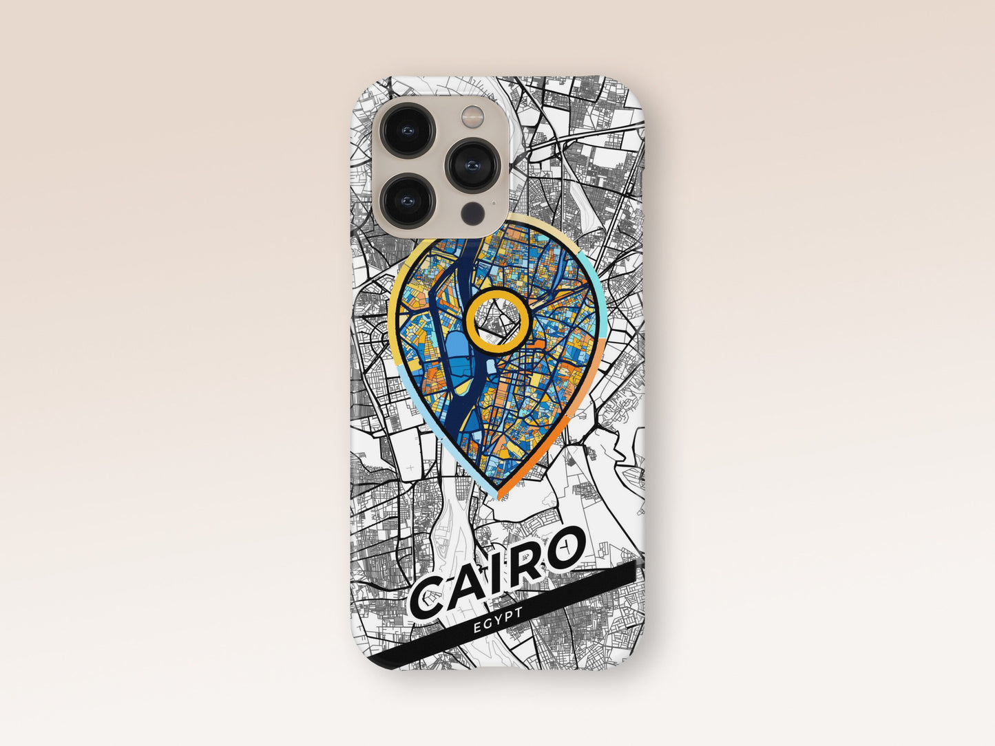 Cairo Egypt slim phone case with colorful icon. Birthday, wedding or housewarming gift. Couple match cases. 1