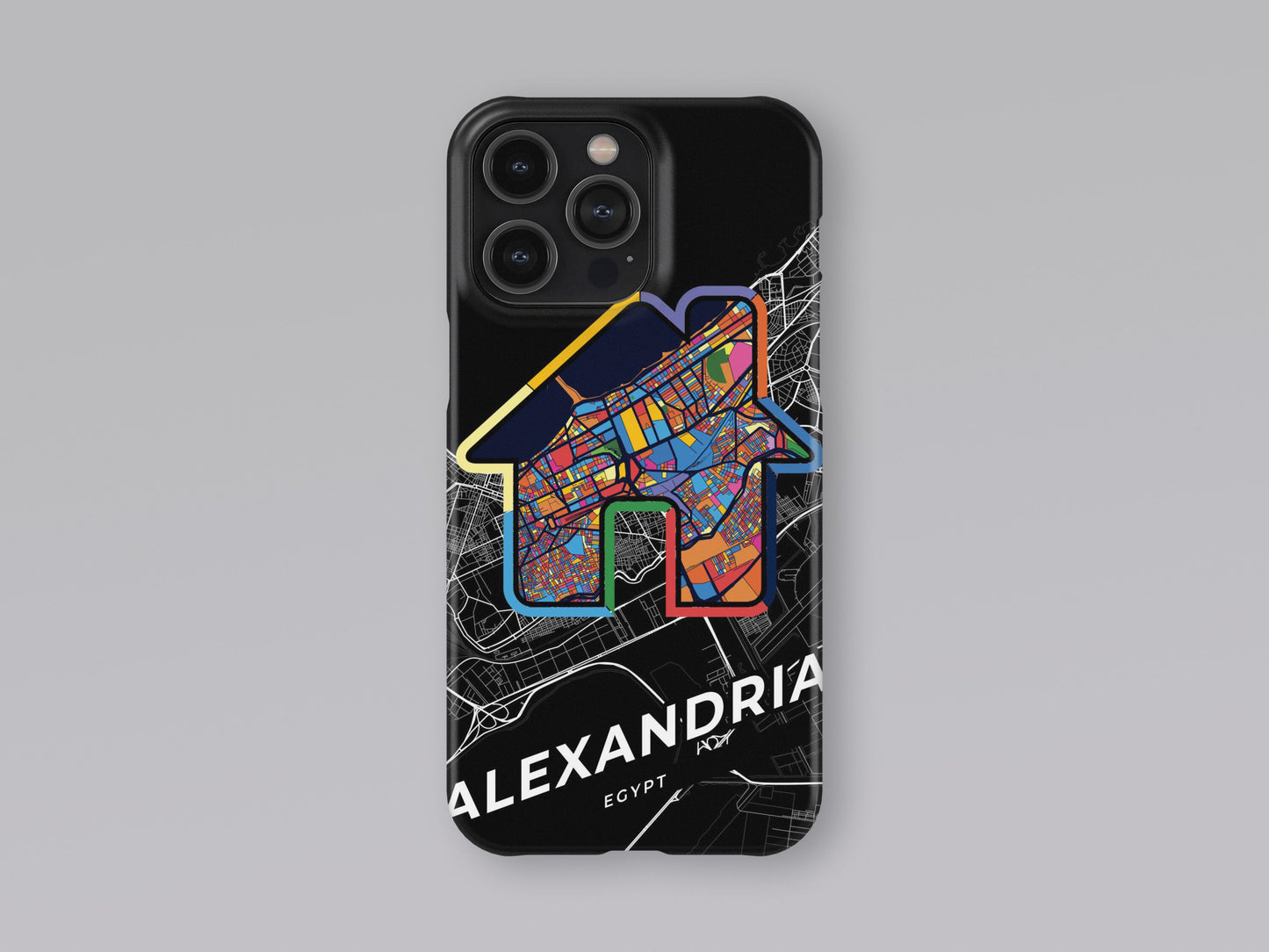 Alexandria Egypt slim phone case with colorful icon. Birthday, wedding or housewarming gift. Couple match cases. 3
