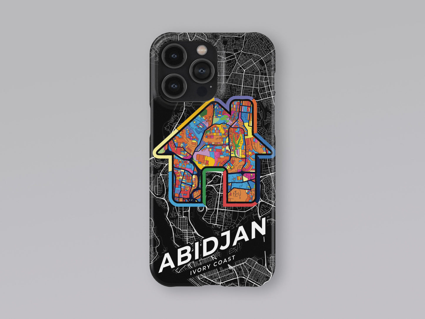 Abidjan Ivory Coast slim phone case with colorful icon. Birthday, wedding or housewarming gift. Couple match cases. 3