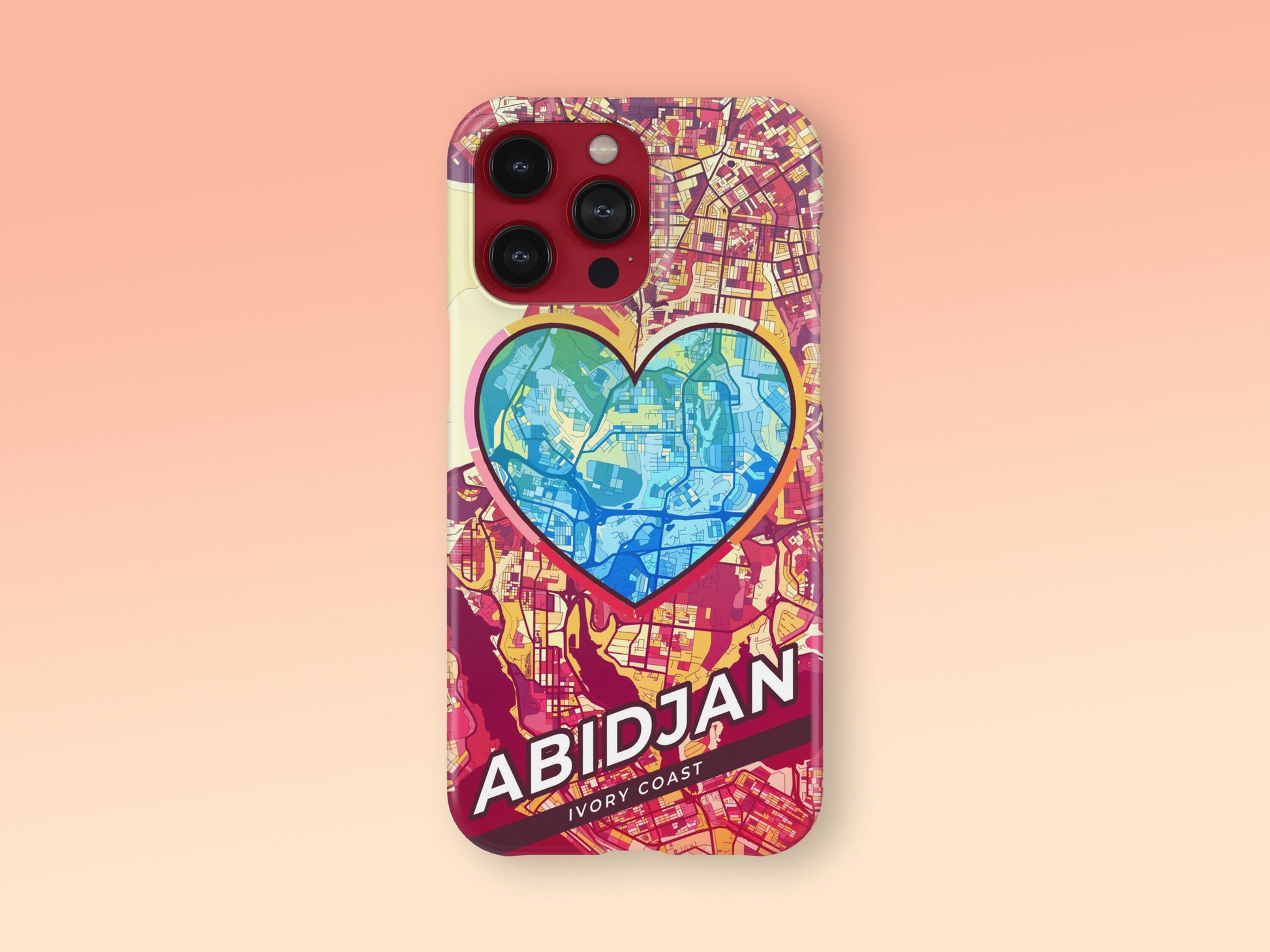 Abidjan Ivory Coast slim phone case with colorful icon. Birthday, wedding or housewarming gift. Couple match cases. 2