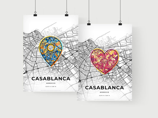 Casablanca Morocco art print for couples