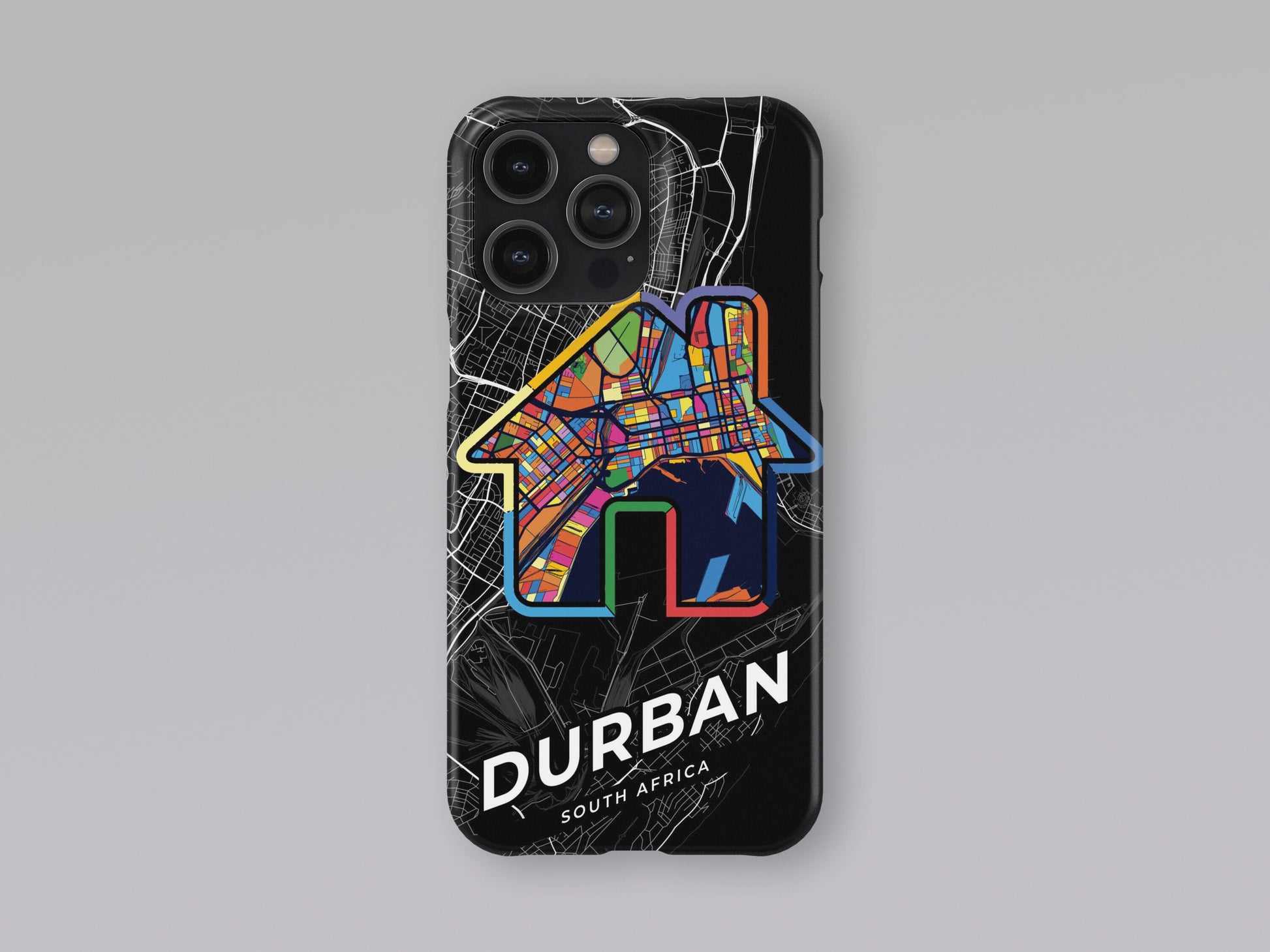 Durban South Africa slim phone case with colorful icon. Birthday, wedding or housewarming gift. Couple match cases. 3
