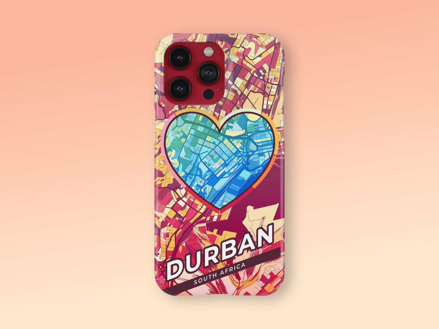 Durban South Africa slim phone case with colorful icon. Birthday, wedding or housewarming gift. Couple match cases. 2