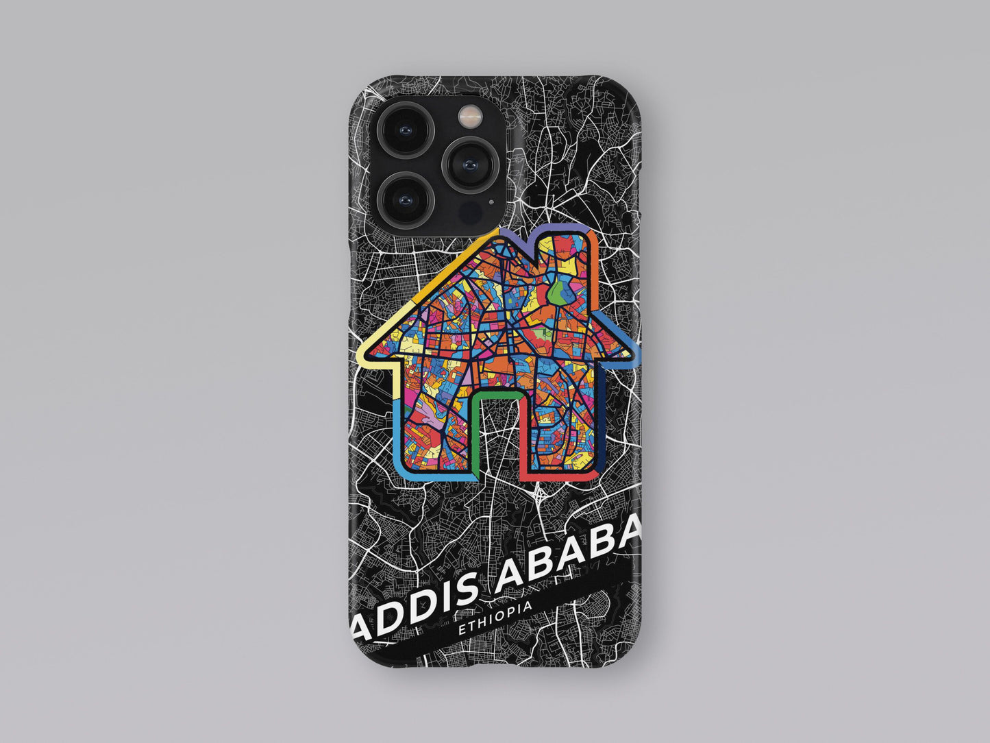 Addis Ababa Ethiopia slim phone case with colorful icon. Birthday, wedding or housewarming gift. Couple match cases. 3