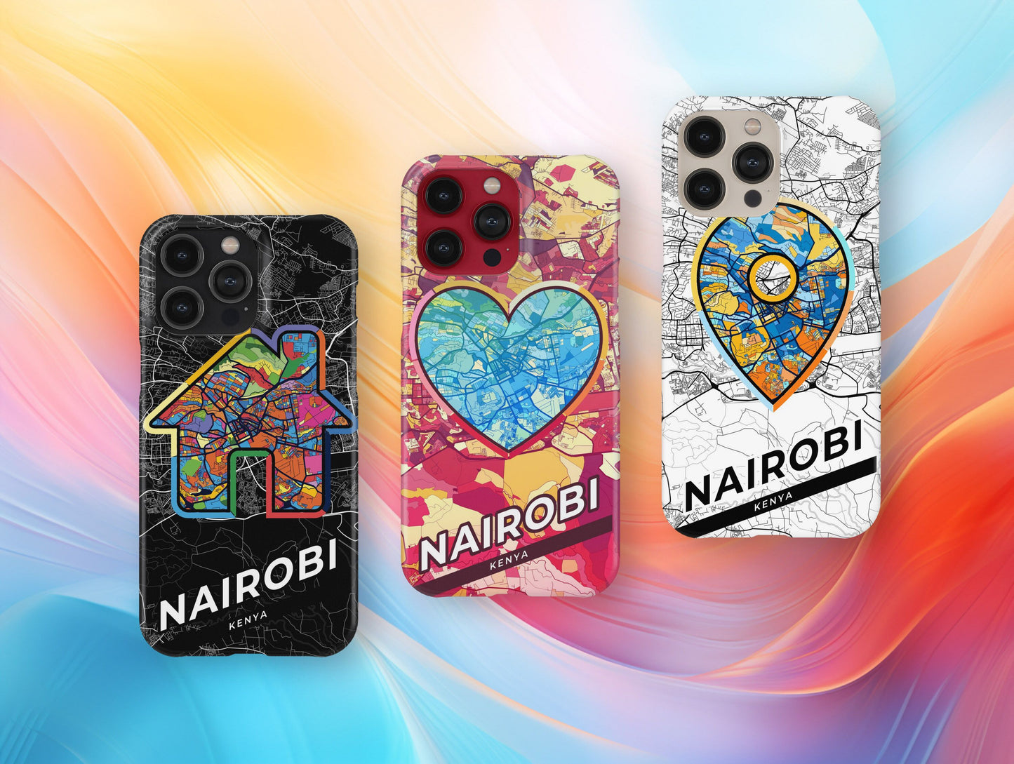 Nairobi Kenya slim phone case with colorful icon