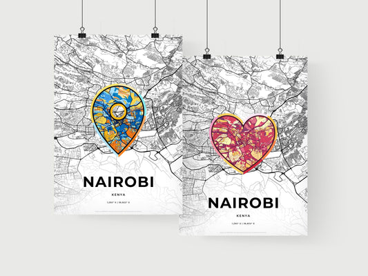 Nairobi Kenya art print for couples