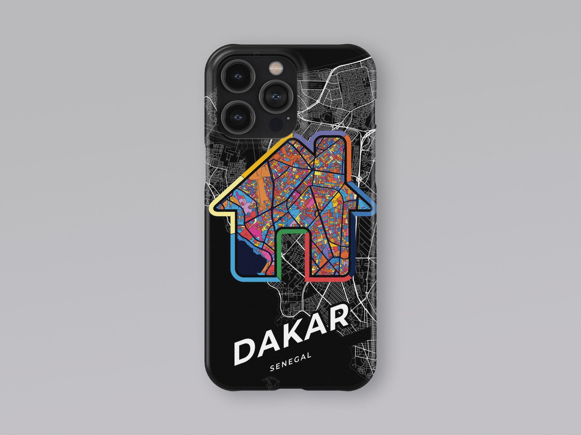 Dakar Senegal slim phone case with colorful icon. Birthday, wedding or housewarming gift. Couple match cases. 3