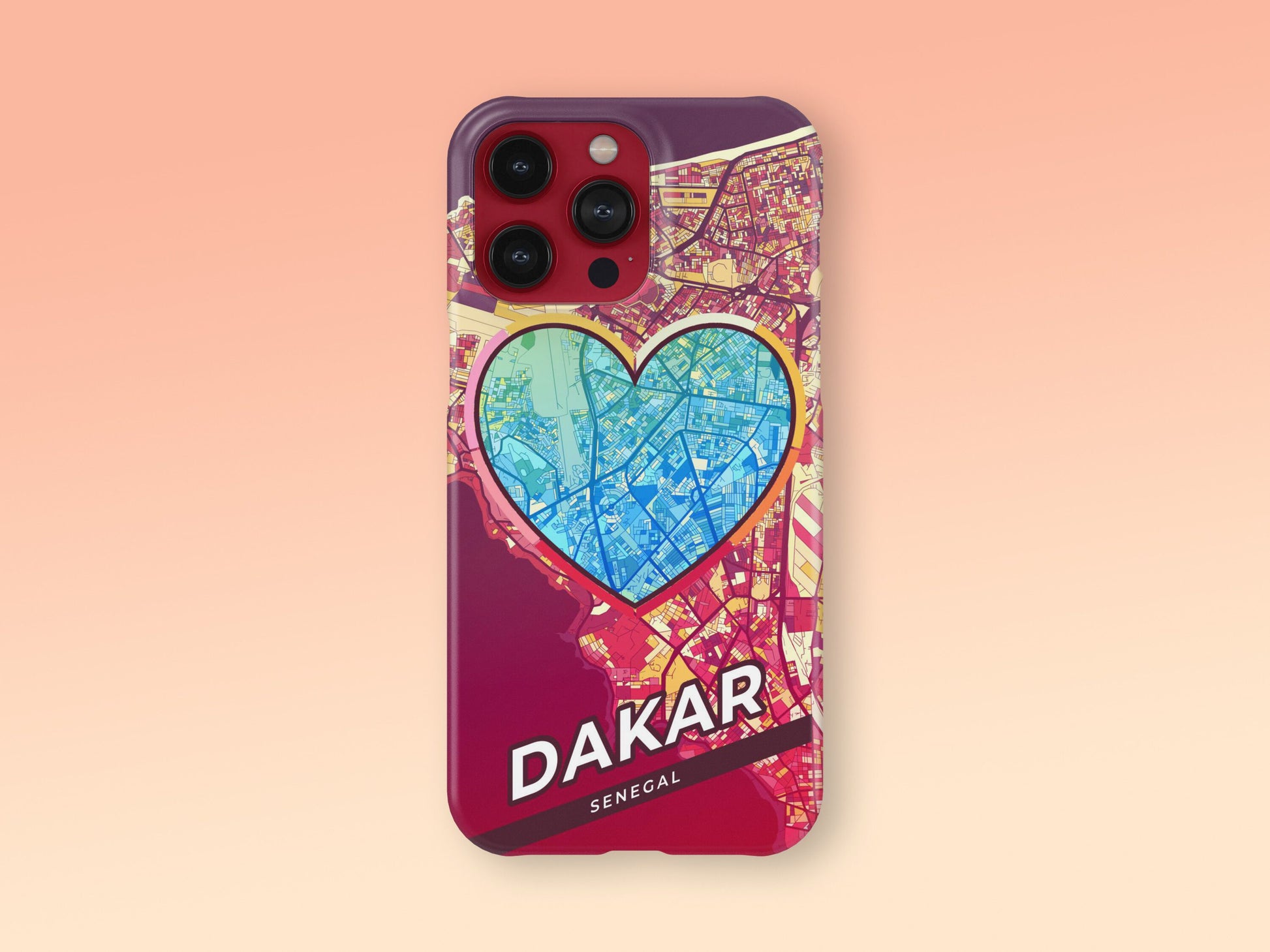 Dakar Senegal slim phone case with colorful icon. Birthday, wedding or housewarming gift. Couple match cases. 2