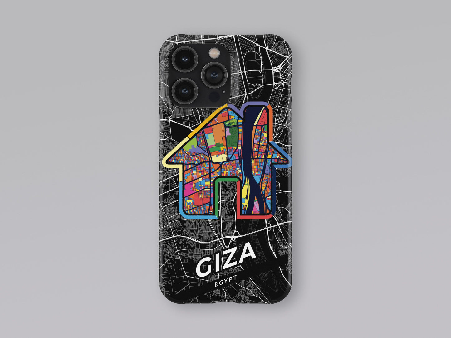 Giza Egypt slim phone case with colorful icon. Birthday, wedding or housewarming gift. Couple match cases. 3