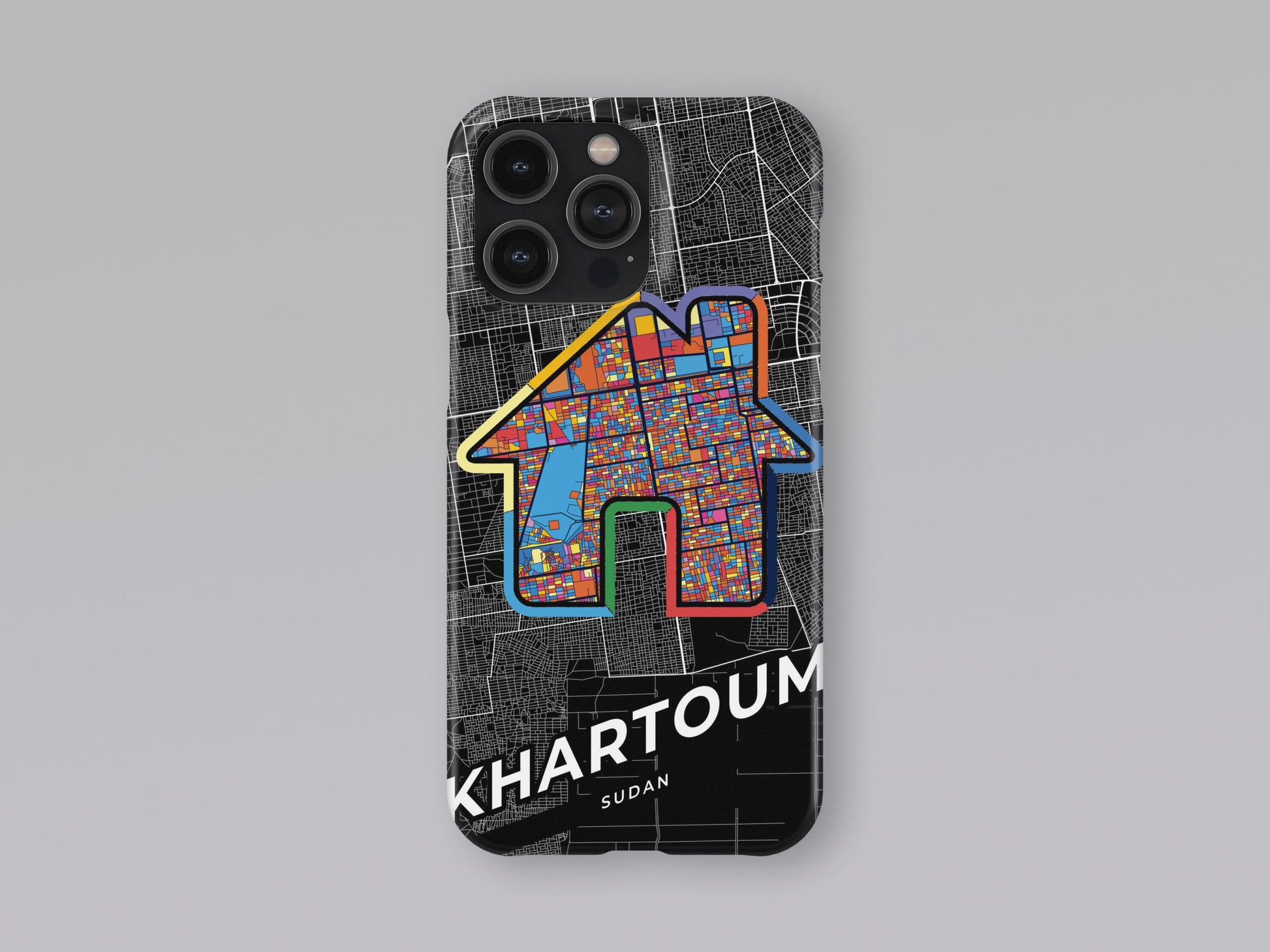Khartoum Sudan slim phone case with colorful icon. Birthday, wedding or housewarming gift. Couple match cases. 3