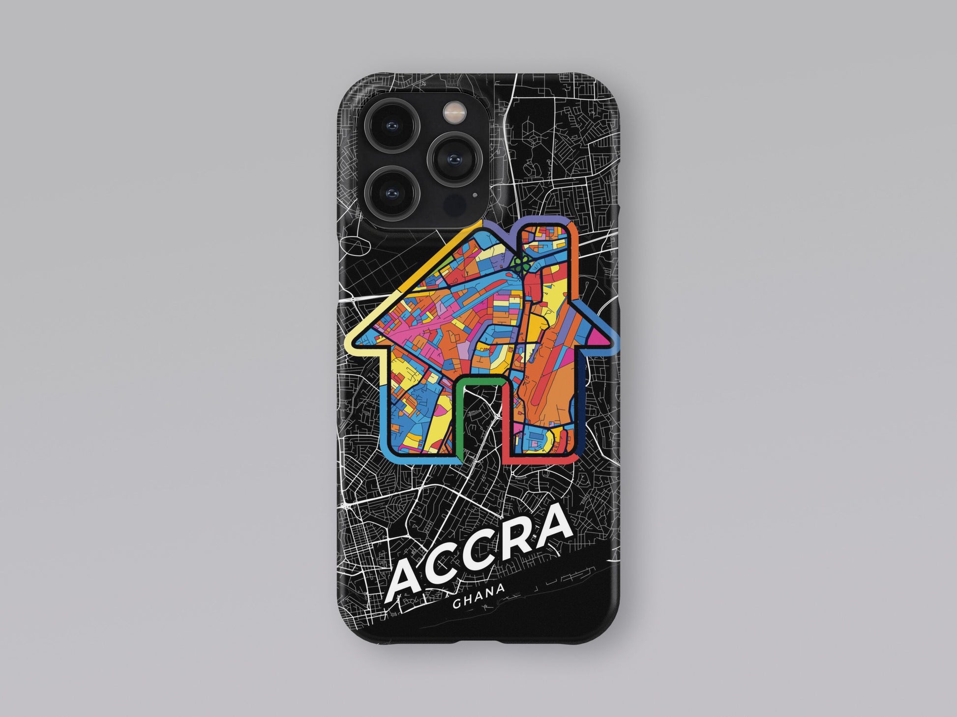 Accra Ghana slim phone case with colorful icon. Birthday, wedding or housewarming gift. Couple match cases. 3