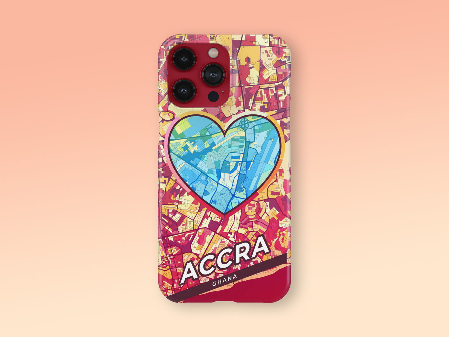 Accra Ghana slim phone case with colorful icon. Birthday, wedding or housewarming gift. Couple match cases. 2